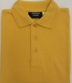 Polo Shirt - Gold-3 Plain School Wear Polo Shirts