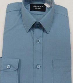 Girls Blouse-Blue-3 Plain School Wear Shirts and Blouses